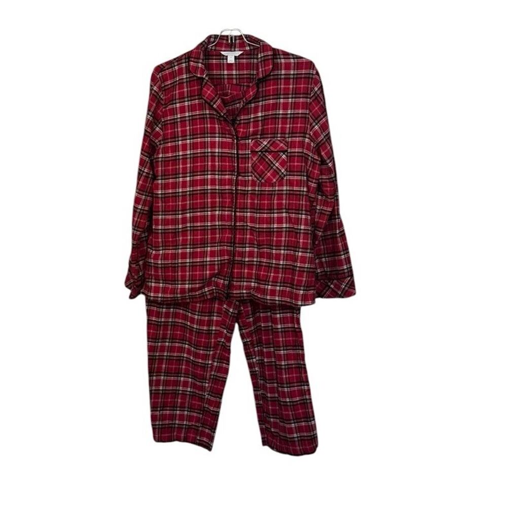 Charter Club Intimates Womens Winter 2-Pce Button Down Flannel Pajama Set Size S